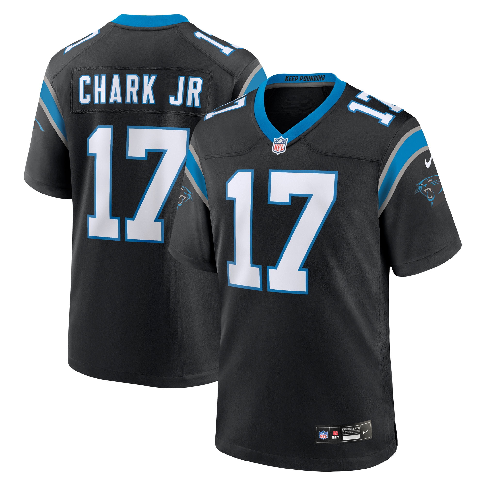 DJ Chark Jr. Carolina Panthers Game Jersey – Black