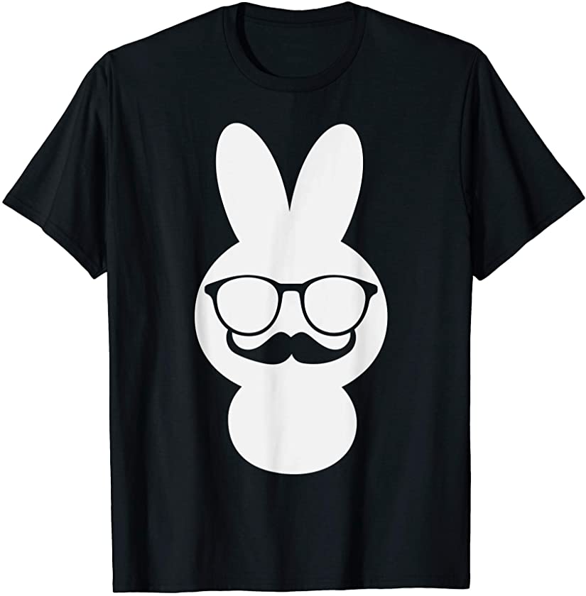 Male Easter Bunny with mustache and glasses Easter T-Shirt