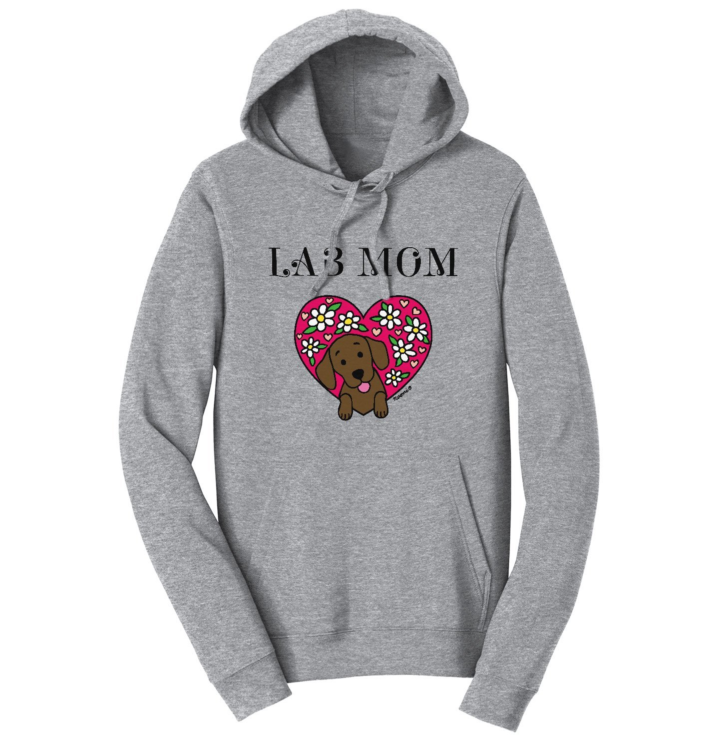 Flower Heart Chocolate Lab Mom – Adult Unisex Hoodie Sweatshirt