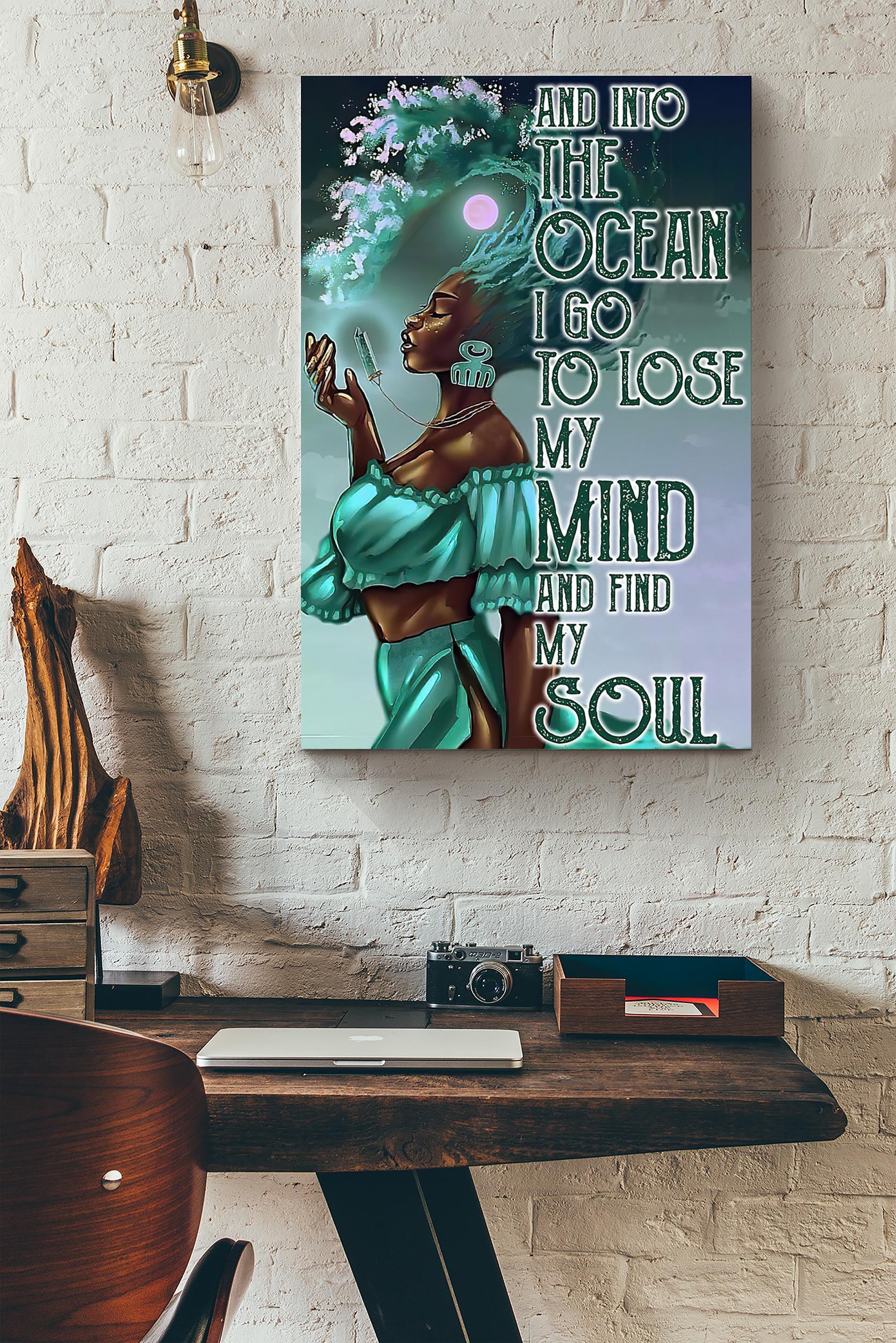 Black Queen Into The Ocean I Go To Lose My Mind Poster Wrapped Canvas