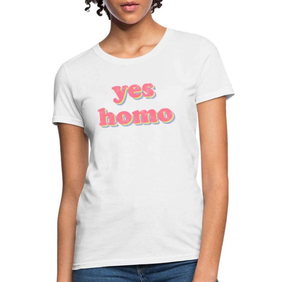 Yes Homo Vintage Gay Pride LGBT Women’s T-Shirt