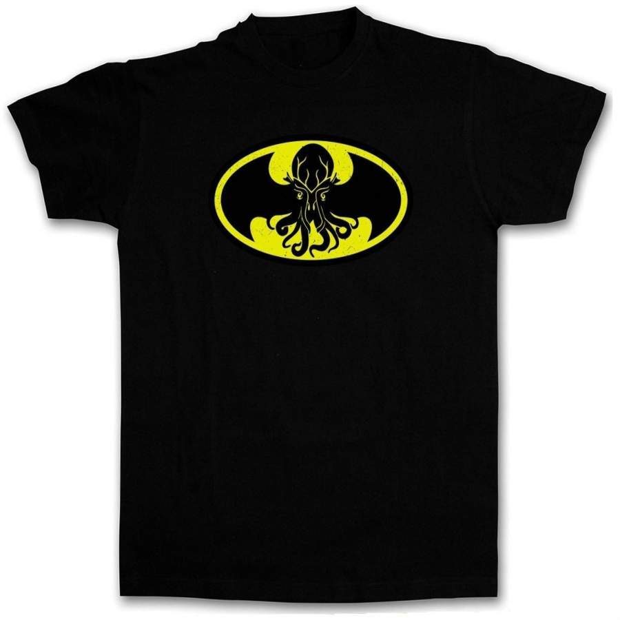 BATHULHU II T-SHIRT Lovecraft Bruce Miskatonic Batman University Logo Cthulhu