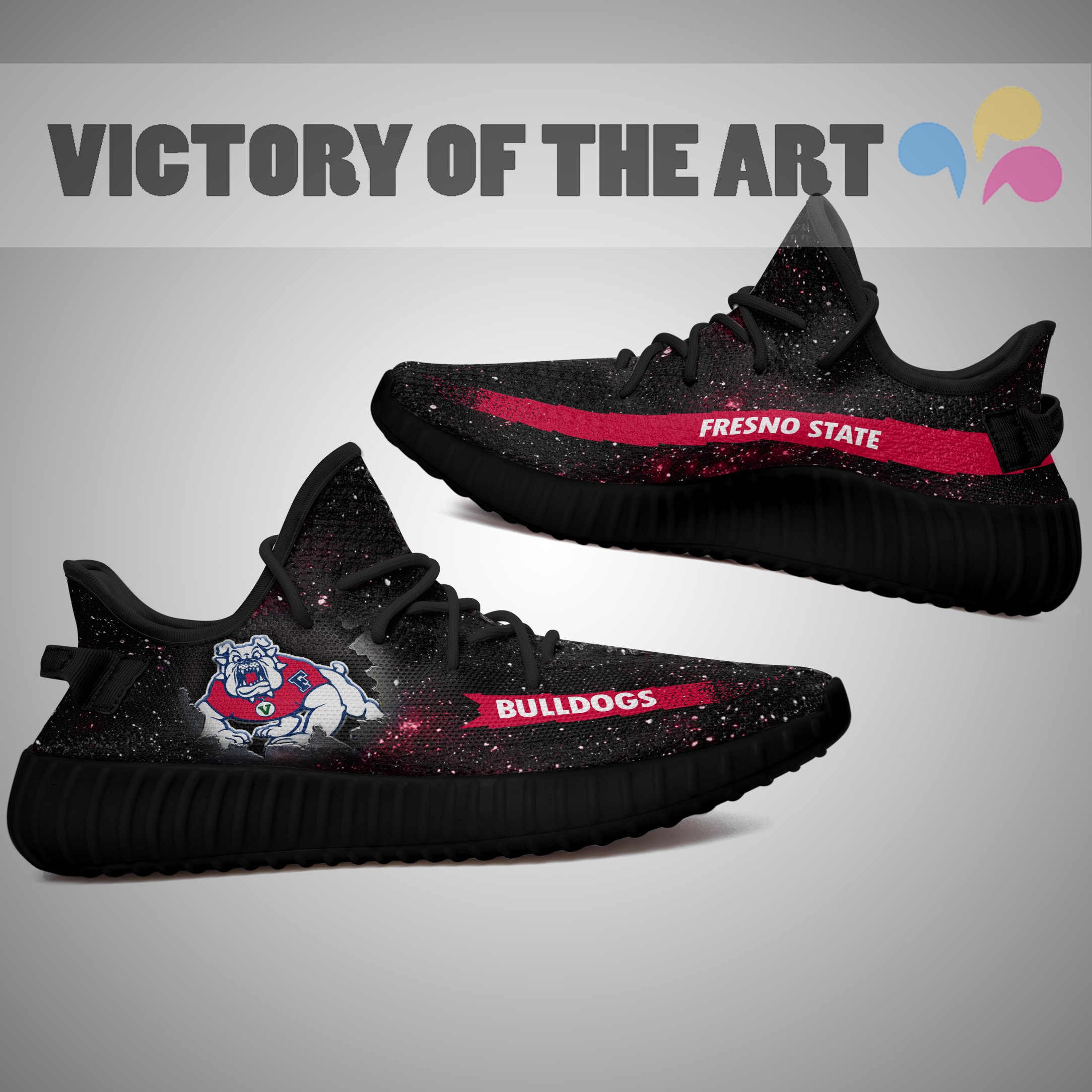 Art Scratch Mystery Fresno State Bulldogs Shoes Yeezy