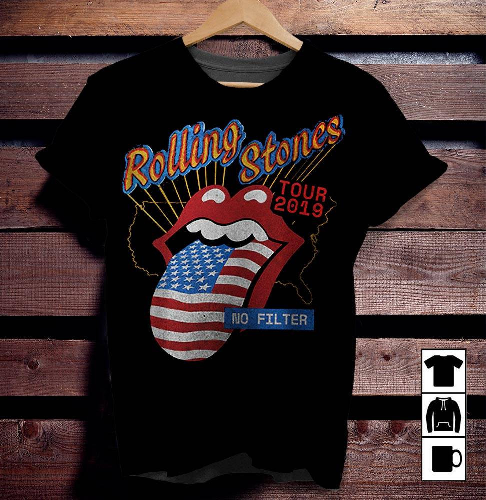 The Rolling Stones Merch Us Flag Tongue Black The Rolling Stones Tshirt Sweatshirt Hoodie