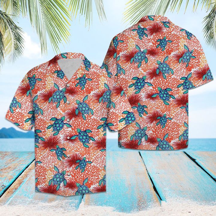 Turtle Hawaiian Shirt Summer Button Up For Men, Women, Couple