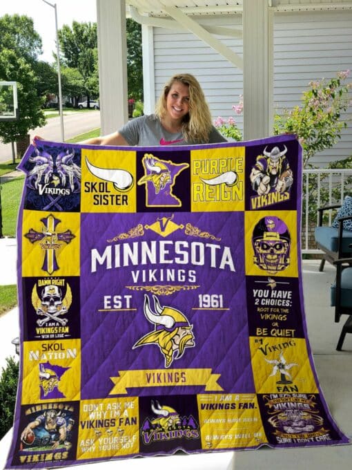 Minnesota Vikings 1 Quilt Blanket Bh92