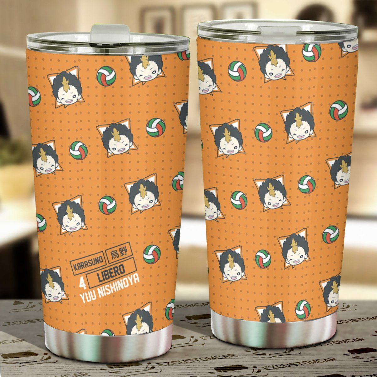 Yuu Nishinoya Stainless Steel Tumbler Custom Haikyuu Anime Car Accessories