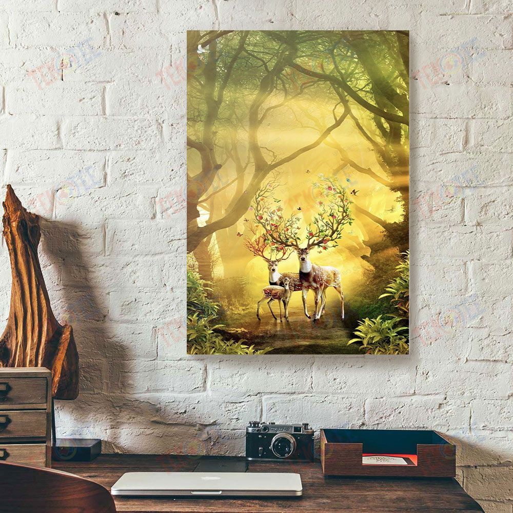 Canvas Artwork Deer Family Full Printing Wall Art Canvas Wall Art Home Decor