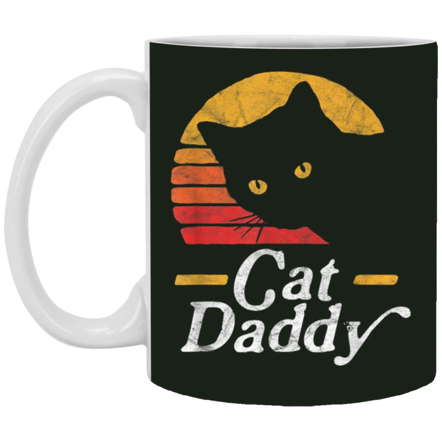 Cat Daddy Vintage Eighties Style Cat Retro Distressed Mug