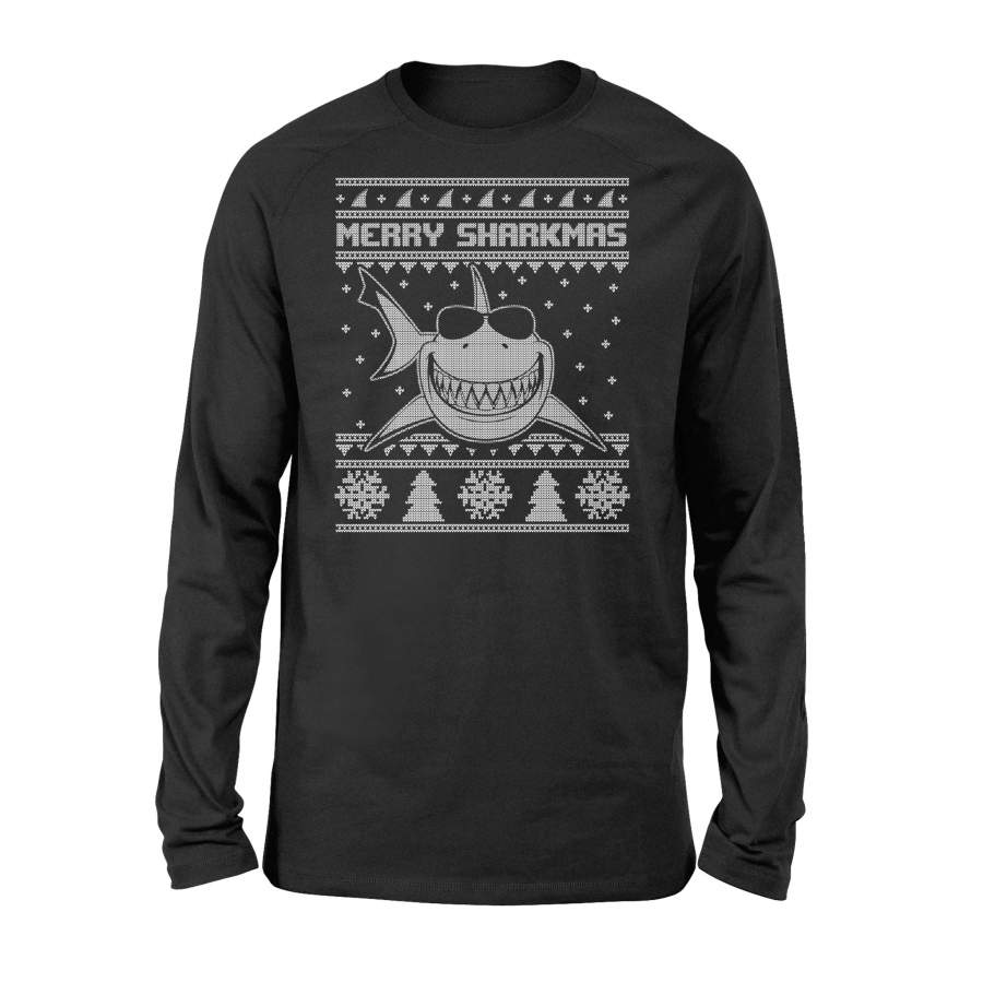 Christmas – Shark – Merry Sharkmas Long Sleeve T-Shirt