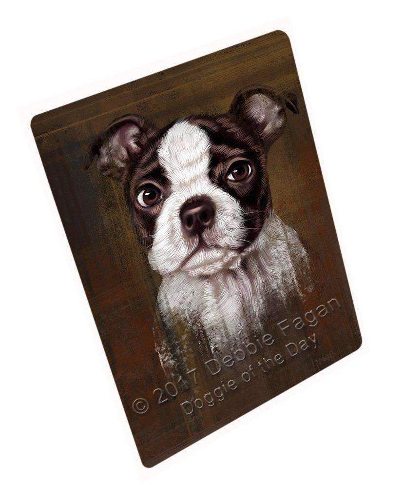 Rustic Boston Terrier Puppy Blanket Blnkt49944