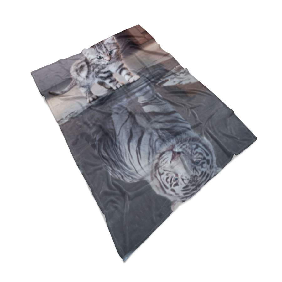 Kitten Reflections Fluffy Micro Fleece Throw Blanket