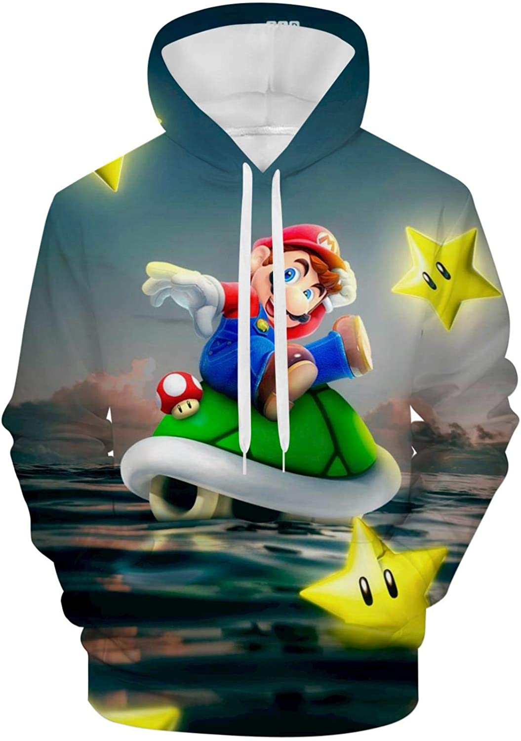 Mario Hoodie – Super Mario 3D Print Hooded Pullover Sweatshirt