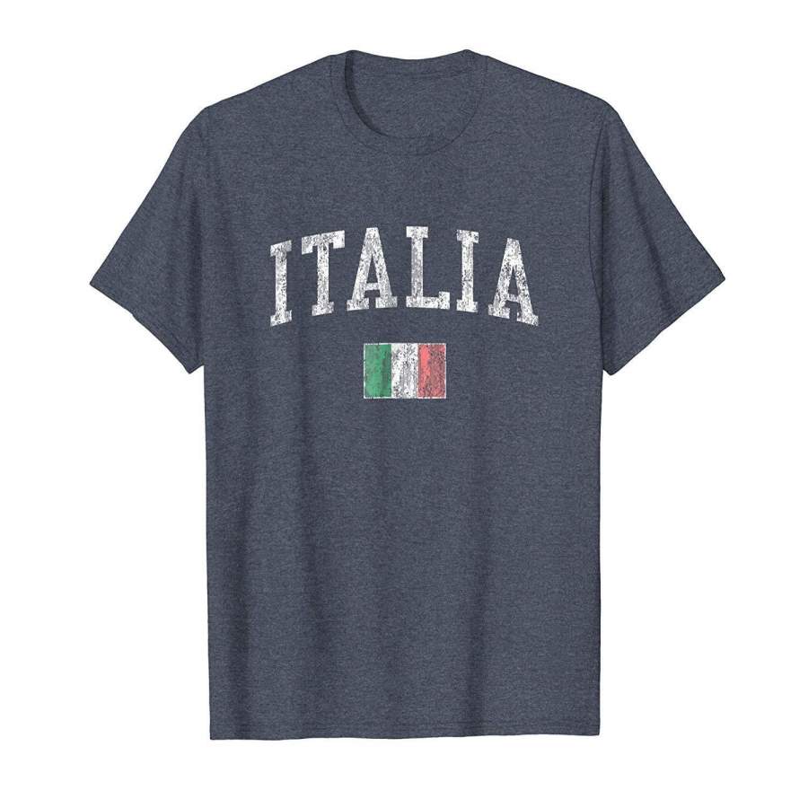 Italy T-Shirt Vintage Italia Sports Design Italian Flag Tee