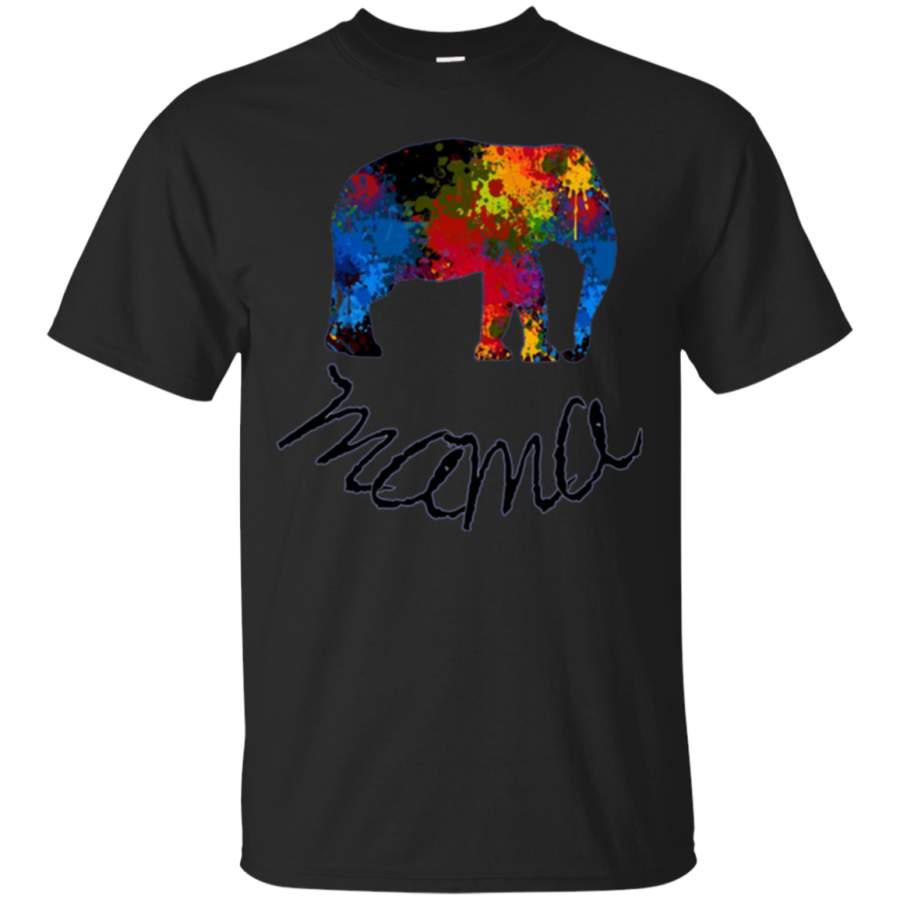 Mother’s Day Shirt Mama Cute Rainbow Elephant Gift