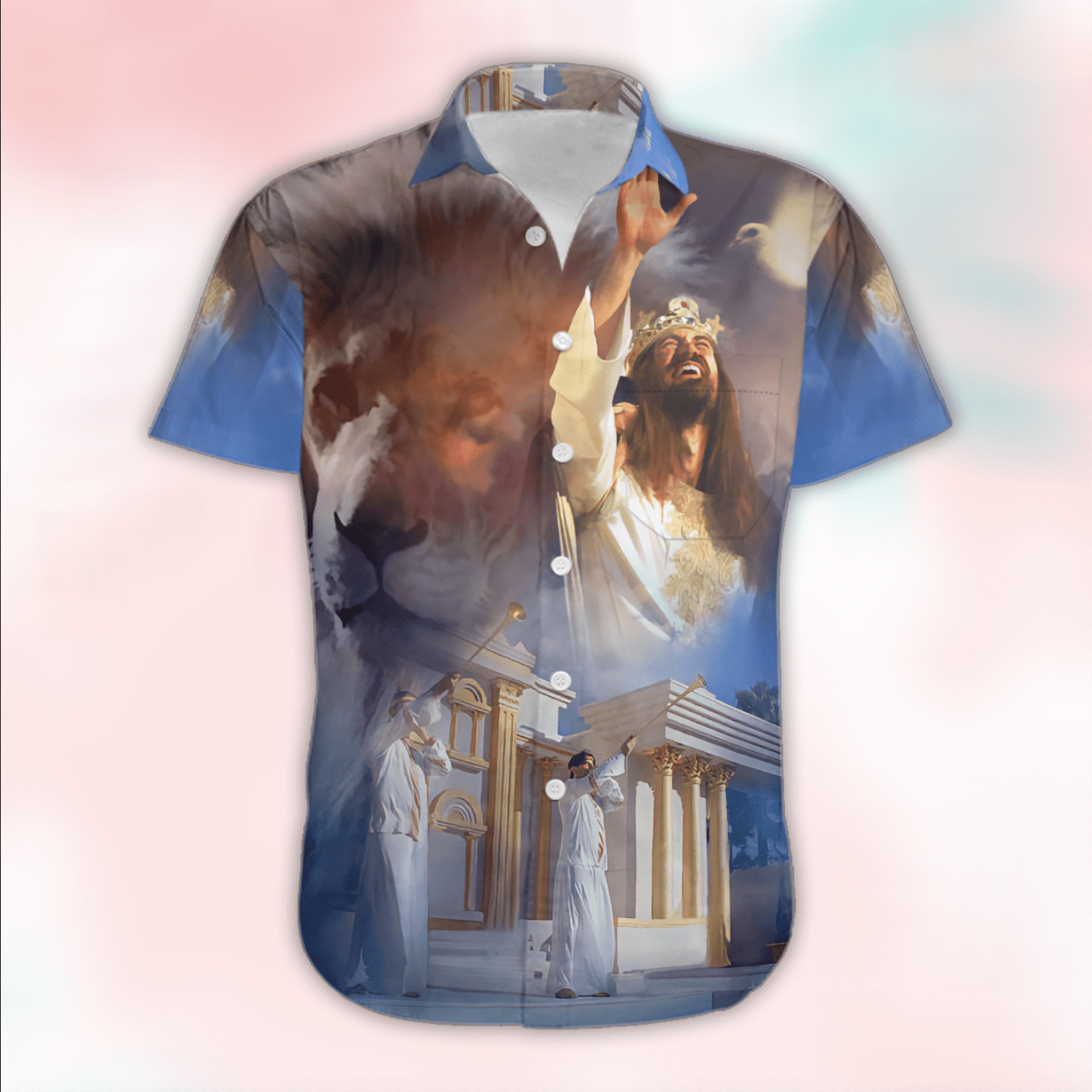 Get Here Happy Easter Jesus He Is Risen Lion Child Of God Christians Hawaii Aloha Shirts Dh Ha5999