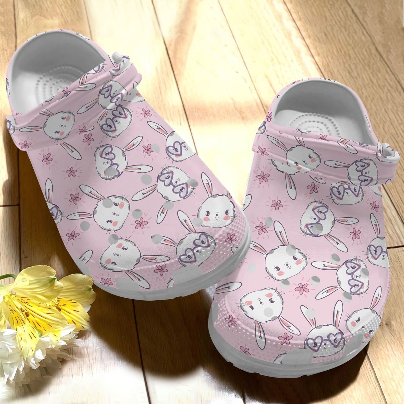 Rabbit Personalize Clog, Custom Name, Text, Fashion Style For Women, Men, Kid, Print 3D Cute Bunnies And Hand Draw