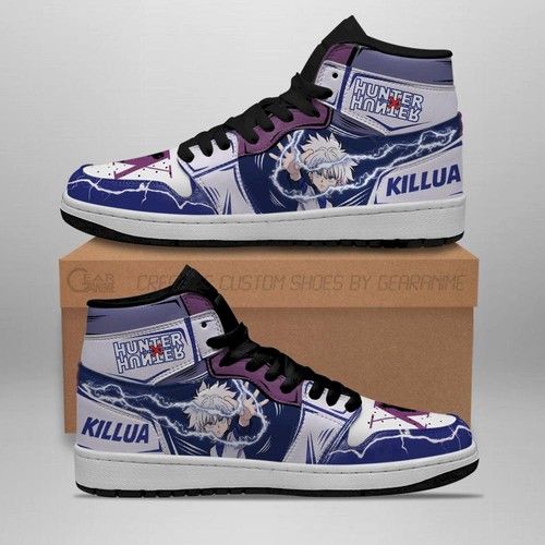 Killua Hunter X Hunter Jordan Sneakers Lightning Hxh Anime Shoes Jordan Sneaker