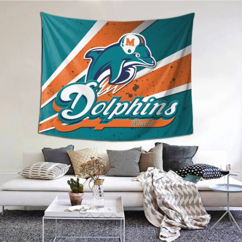 Durable Miami Dolphins Tapestry -151219 For Beach Shawl Scarf Blanket