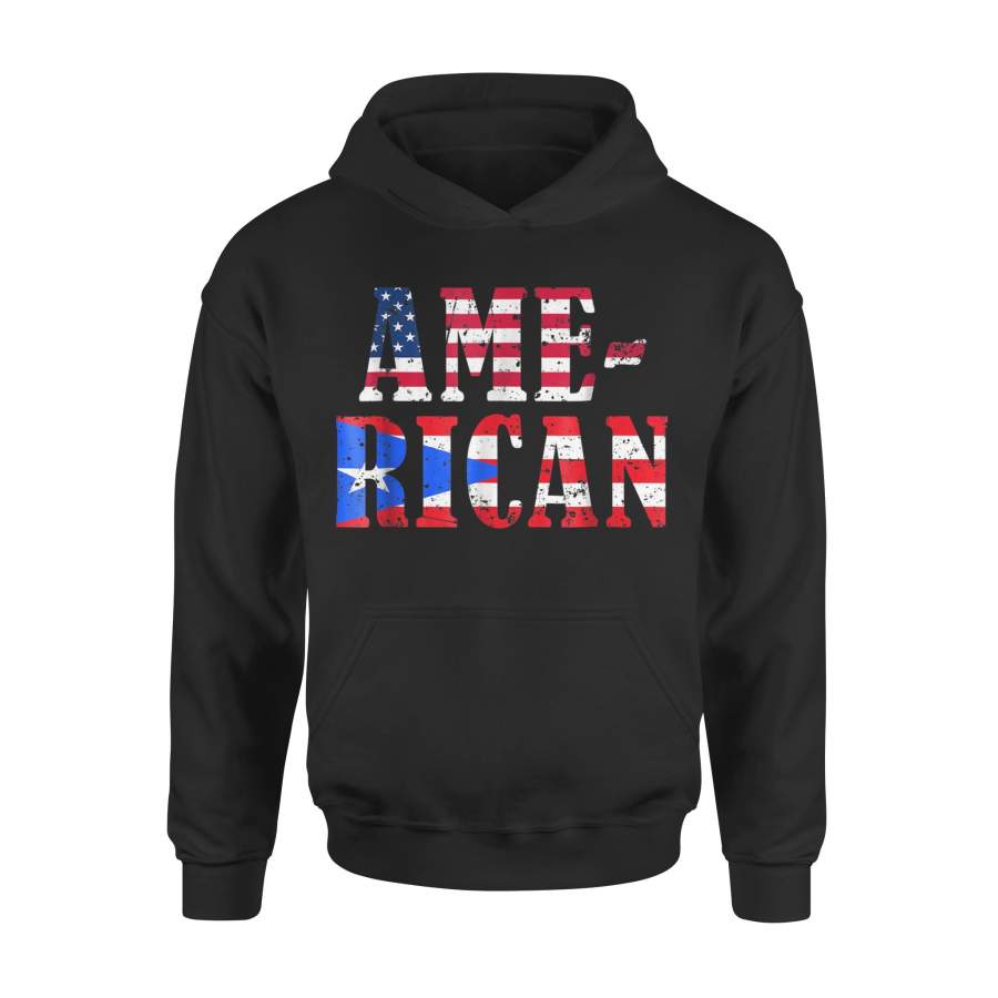 American Puerto Rican Pride With National Flags Premium Hoodie