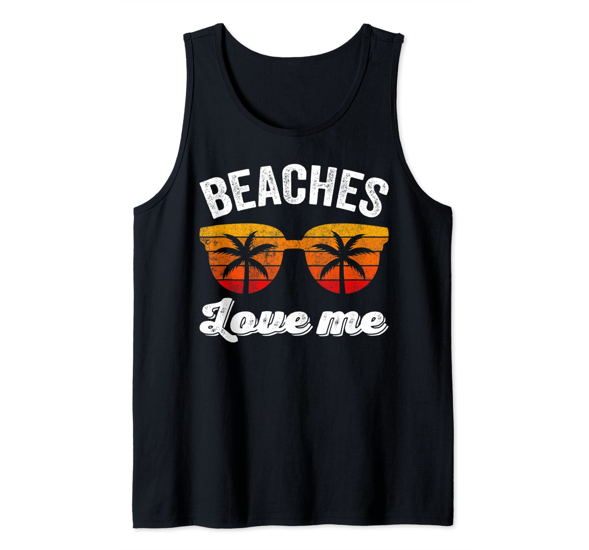 Retro Vintage Beaches Love Me Shirt Funny Beach Vacation Tank Top