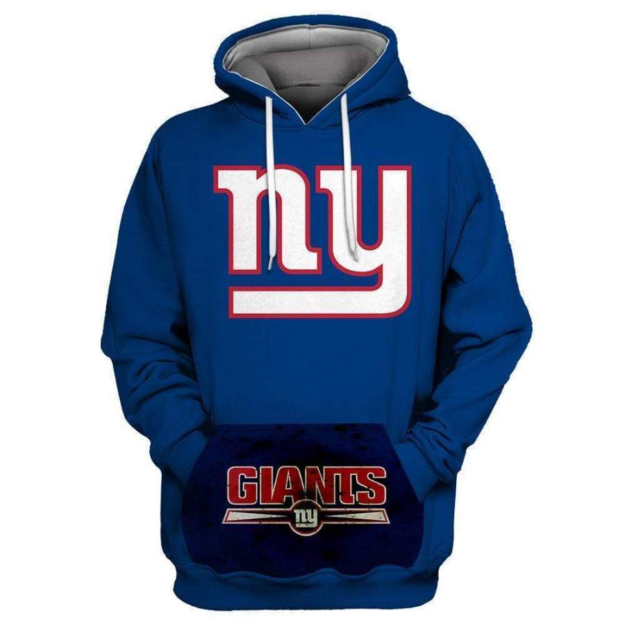 New York Giants Printed Hooded Pocket Pullover Sweater