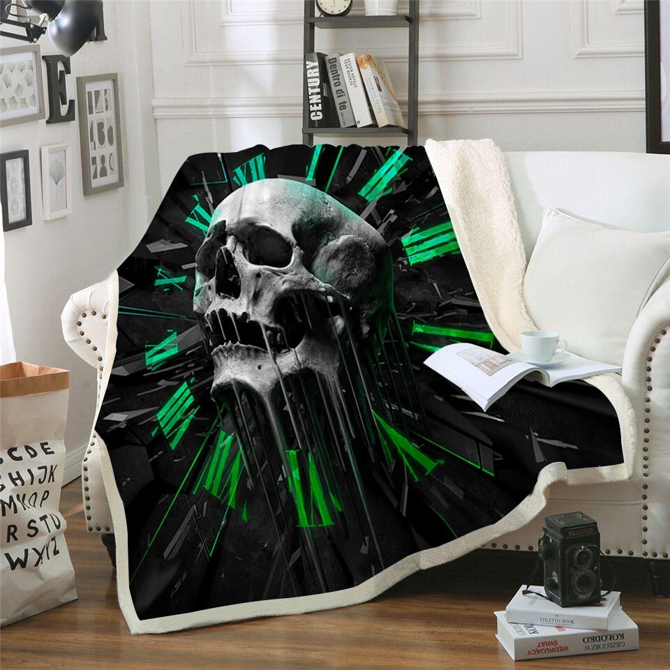 Melting Skull Clock Blanket Quilt