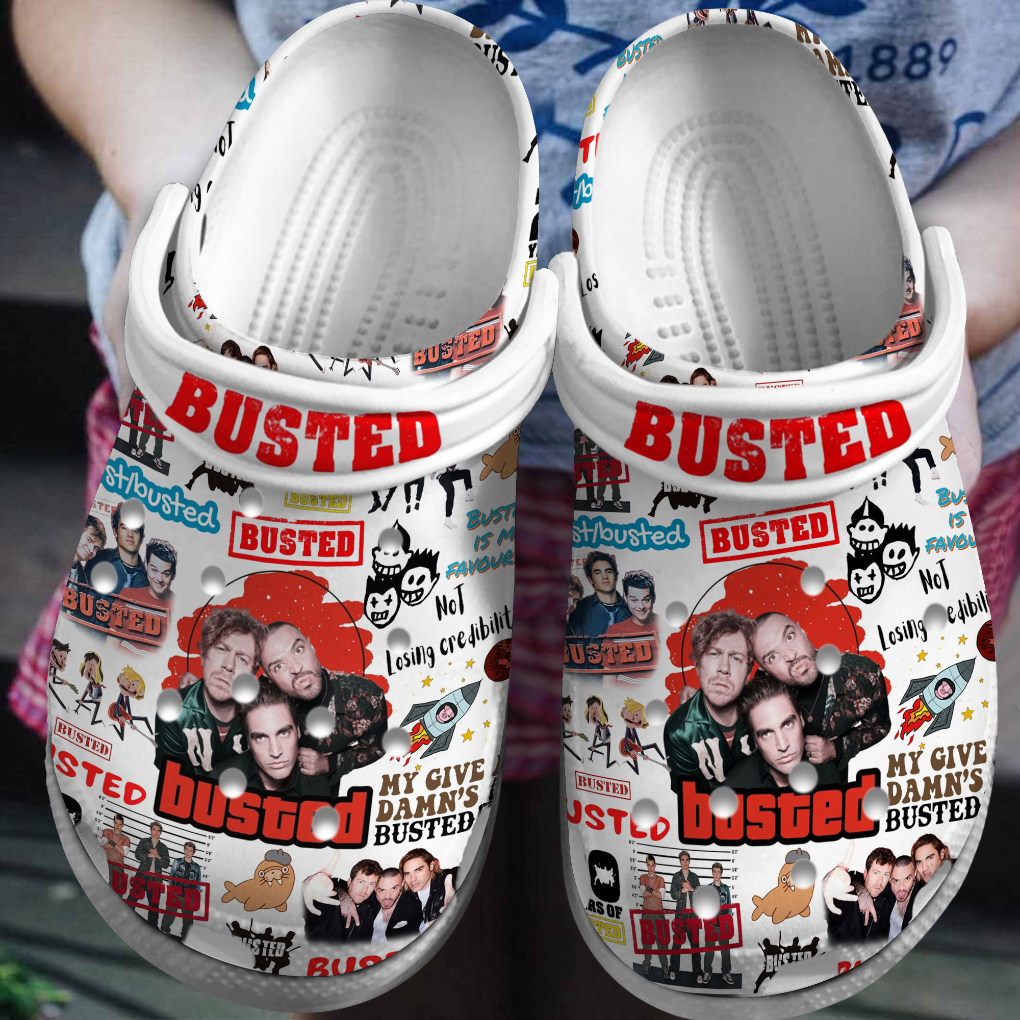 Busted Music Crocs Crocband Clogs Shoes Comfortable For Men Women and Kids