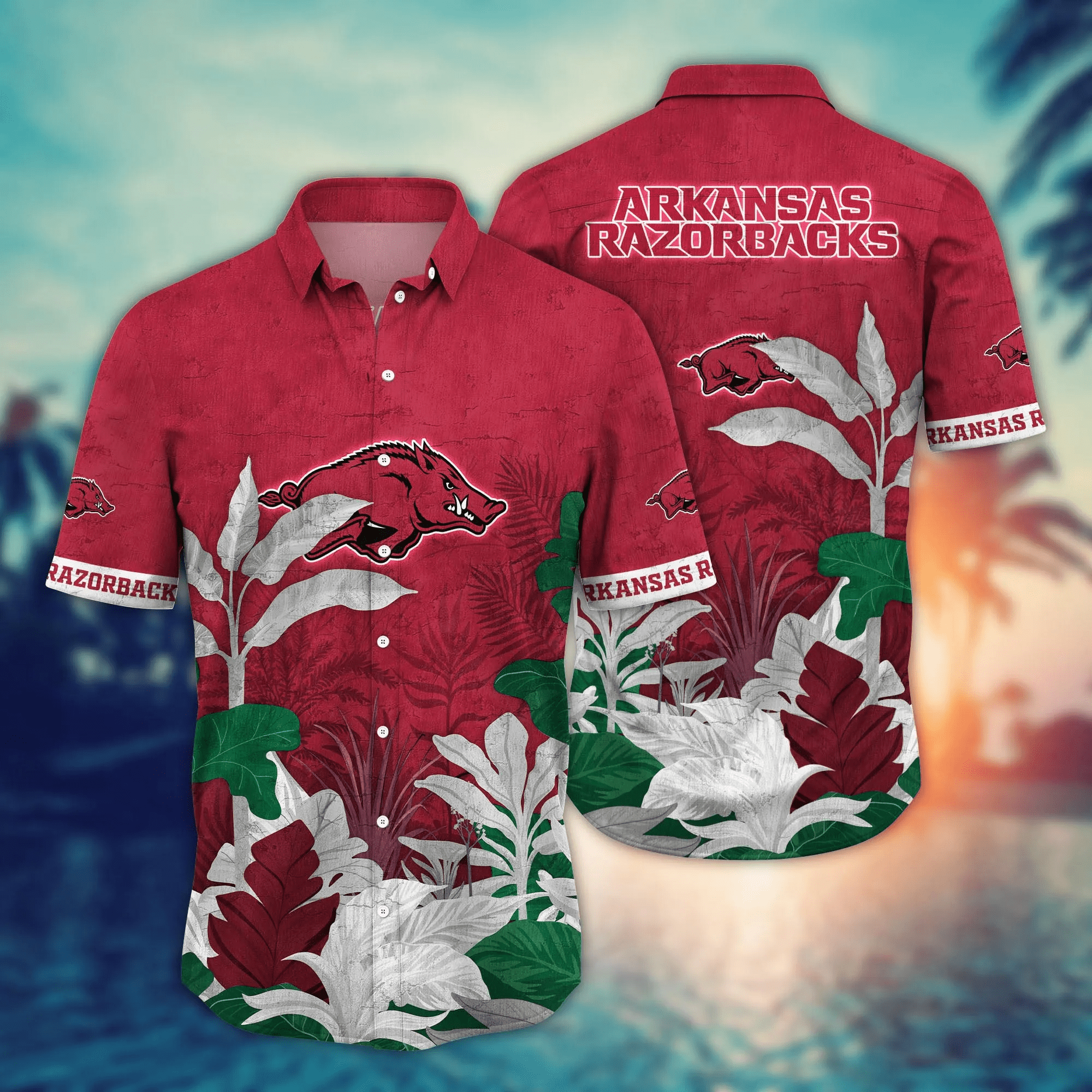 Arkansas Razorbacks NCAA Hawaiian Shirt Sea Shores Aloha Shirt