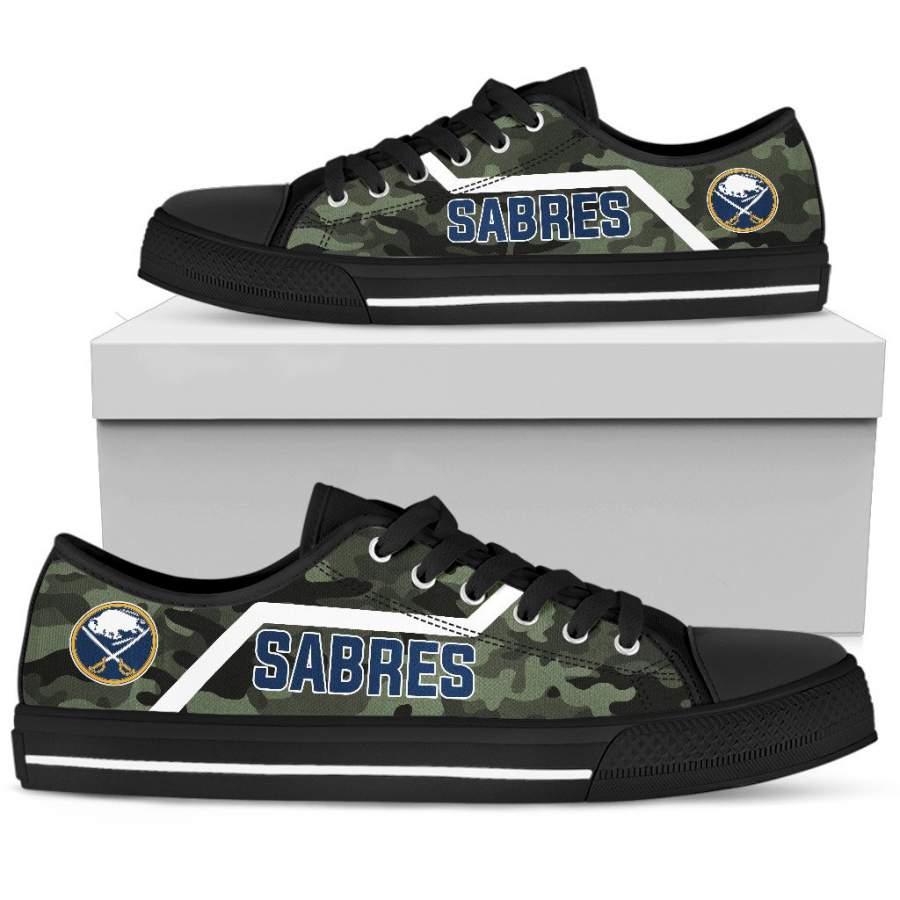 Simple Camo Buffalo Sabres Low Top Shoes