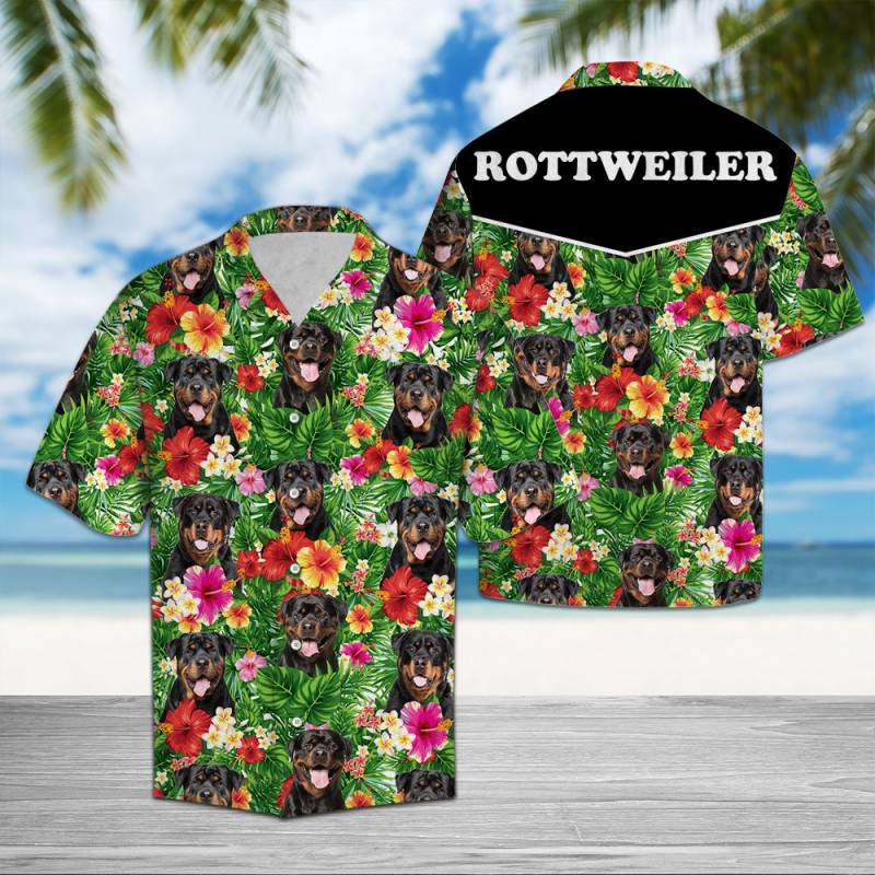 Rottweiler And Flower Troipcal Hawaii Shirt Ha54420