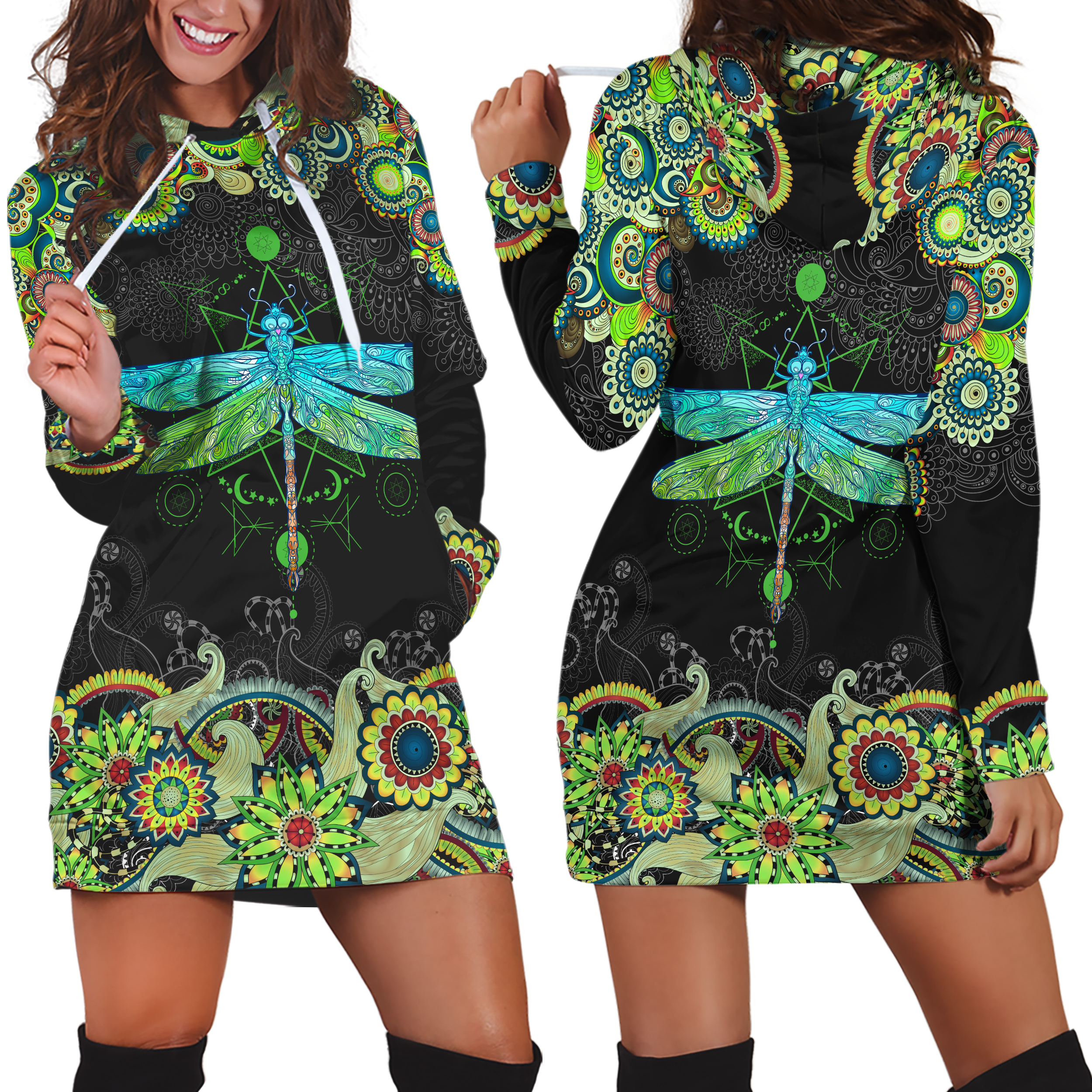 3D All Over Amazing Dragonfly Hoodie Dress Blanket Jj040401