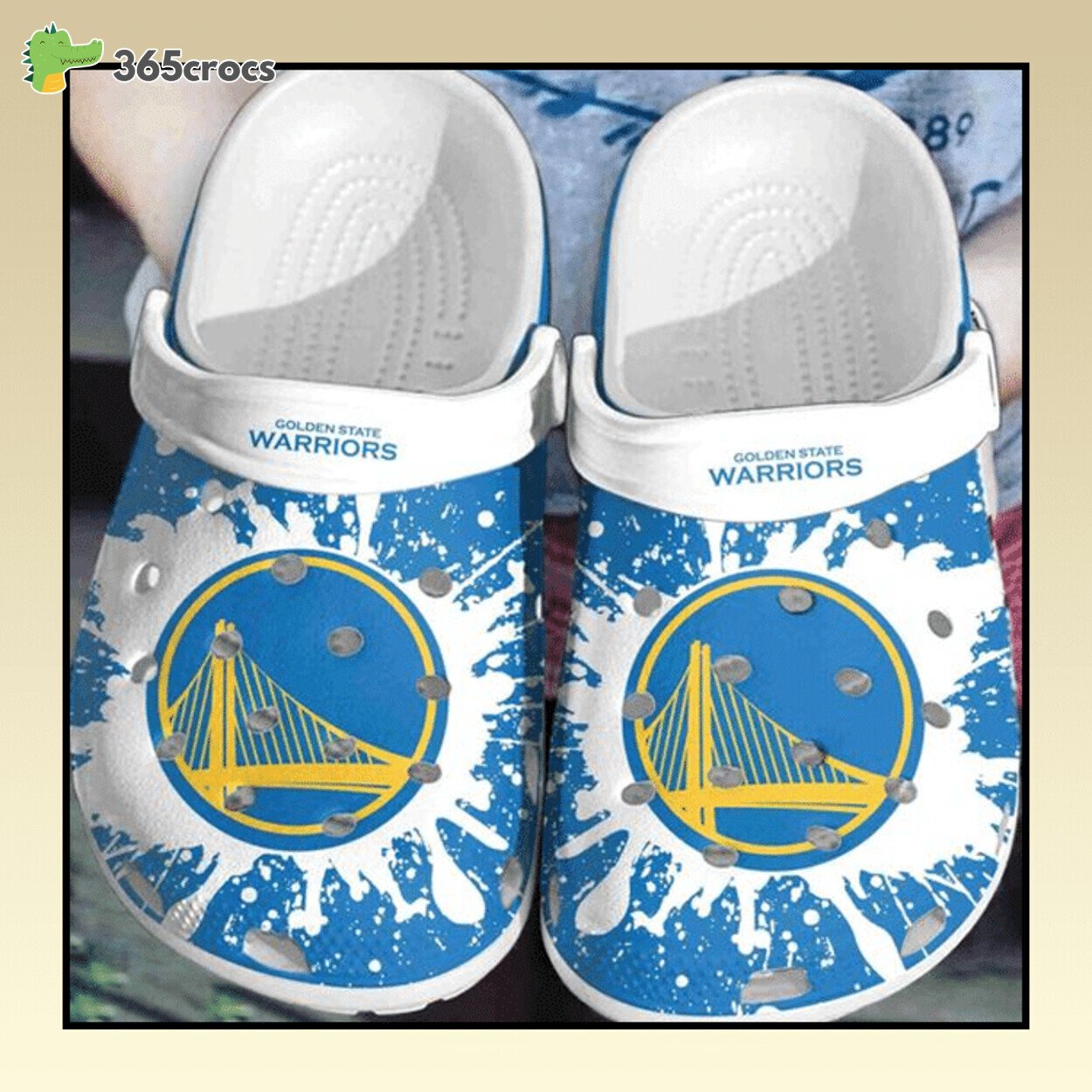 Celebrate Basketball Spirit Golden State Warriors Theme Classic Clog Shoes