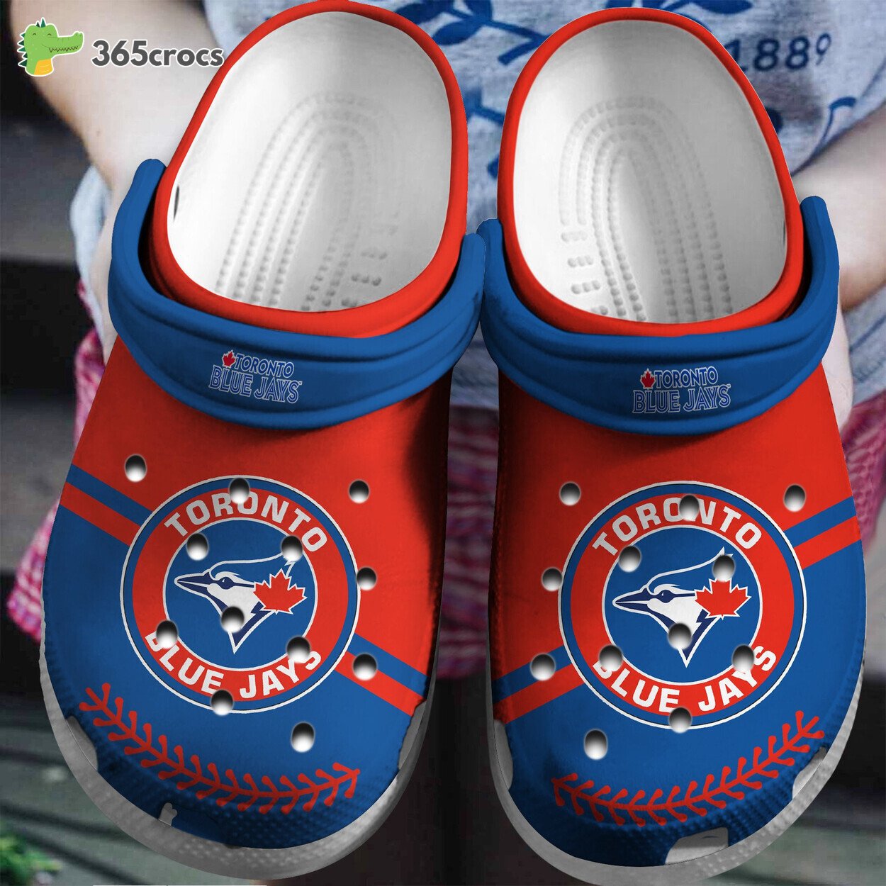 Celebrate Sports Custom Toronto Blue Jays RedBlue Personalized Clogs