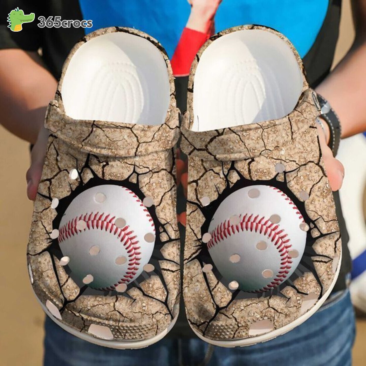 Celebrate Sporty Flair Crackling Baseball Artistry Classic Clog Footwear Design