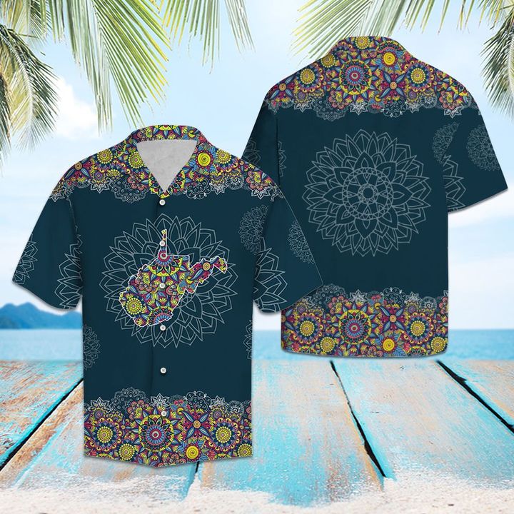 West Virginia Mandala Hawaiian Shirt Summer Button Up For Men, Women, Couple