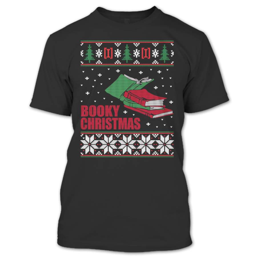 Booky Christmas T Shirt, Ugly Christmas Sweater T-Shirt