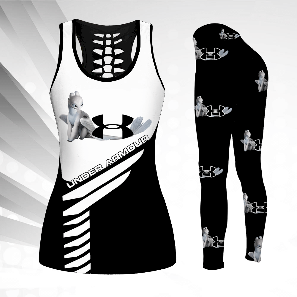 Combo Light Fury Under Armour Hollow Tanktop Leggings Set OUTFIT V1619