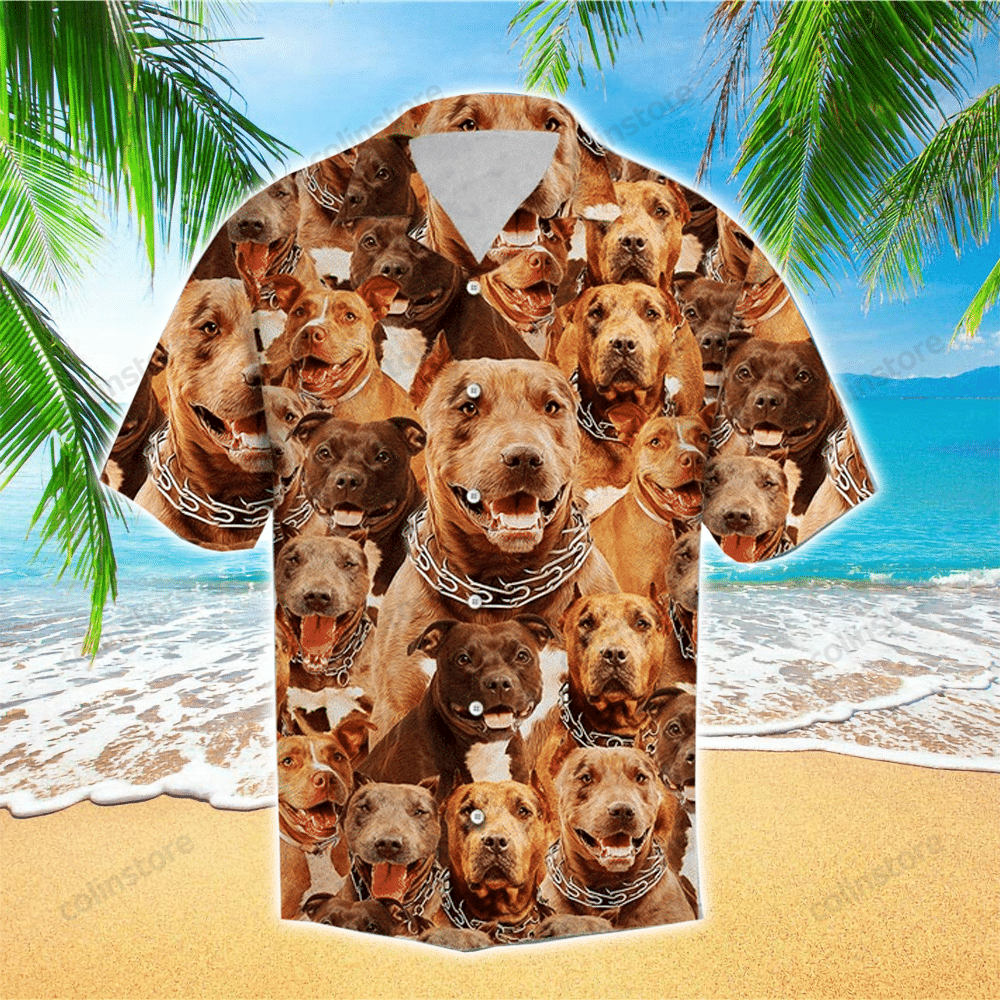 Awesome Pitbull Hawaii Shirt Aloha Ha92073