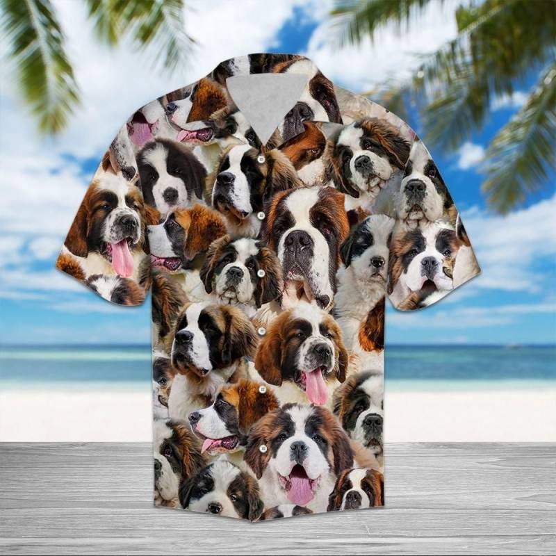 Artsyhomes Saint Bernard Awesome Hawaiian Ha11173