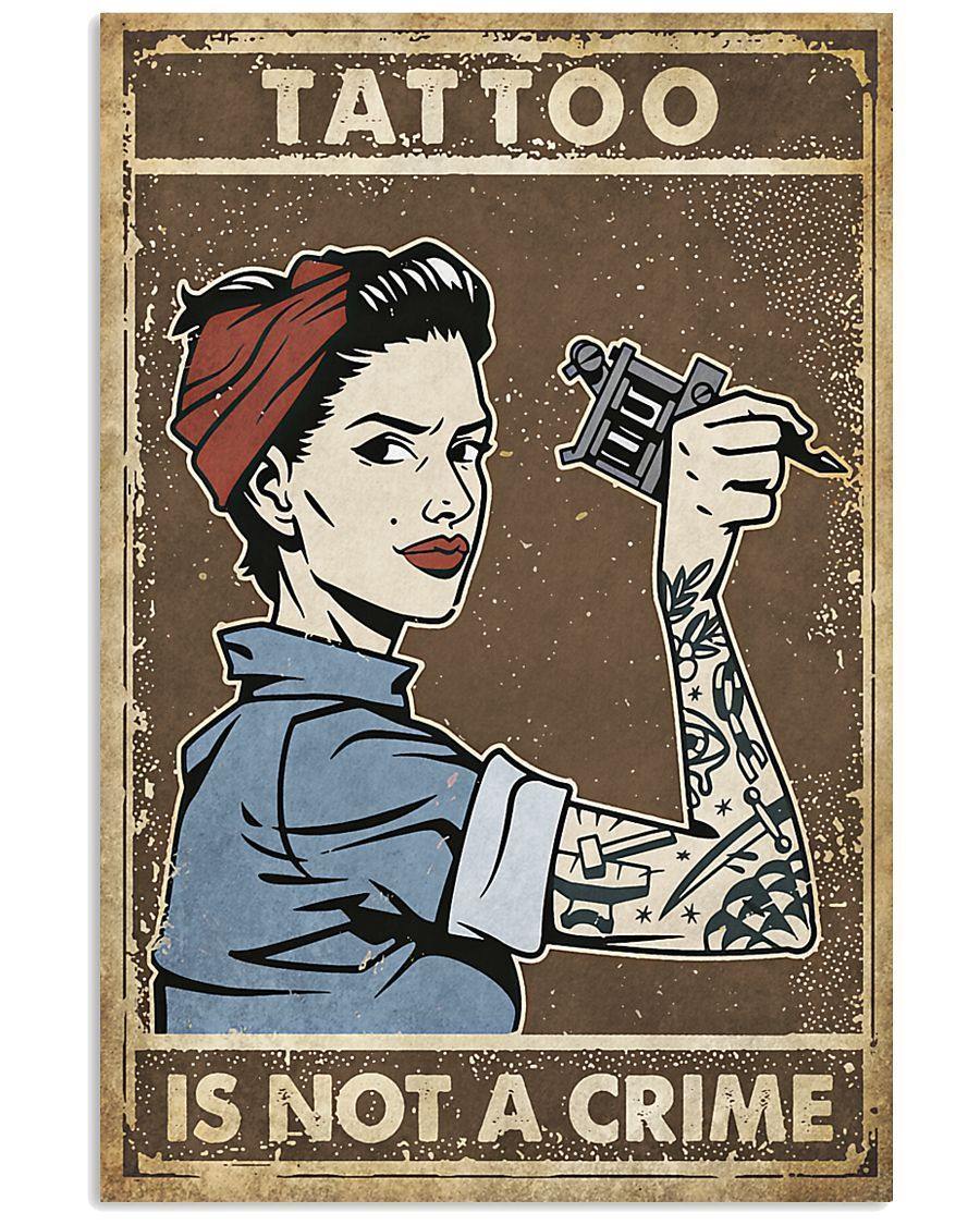 Tattoo Artist Tattoo Is Not A Crime Spread Inspiration – Best Idea Gift , Gift For Home Decor, Gift For Family – Horizontal Canvas Matte Canvas Wall Art