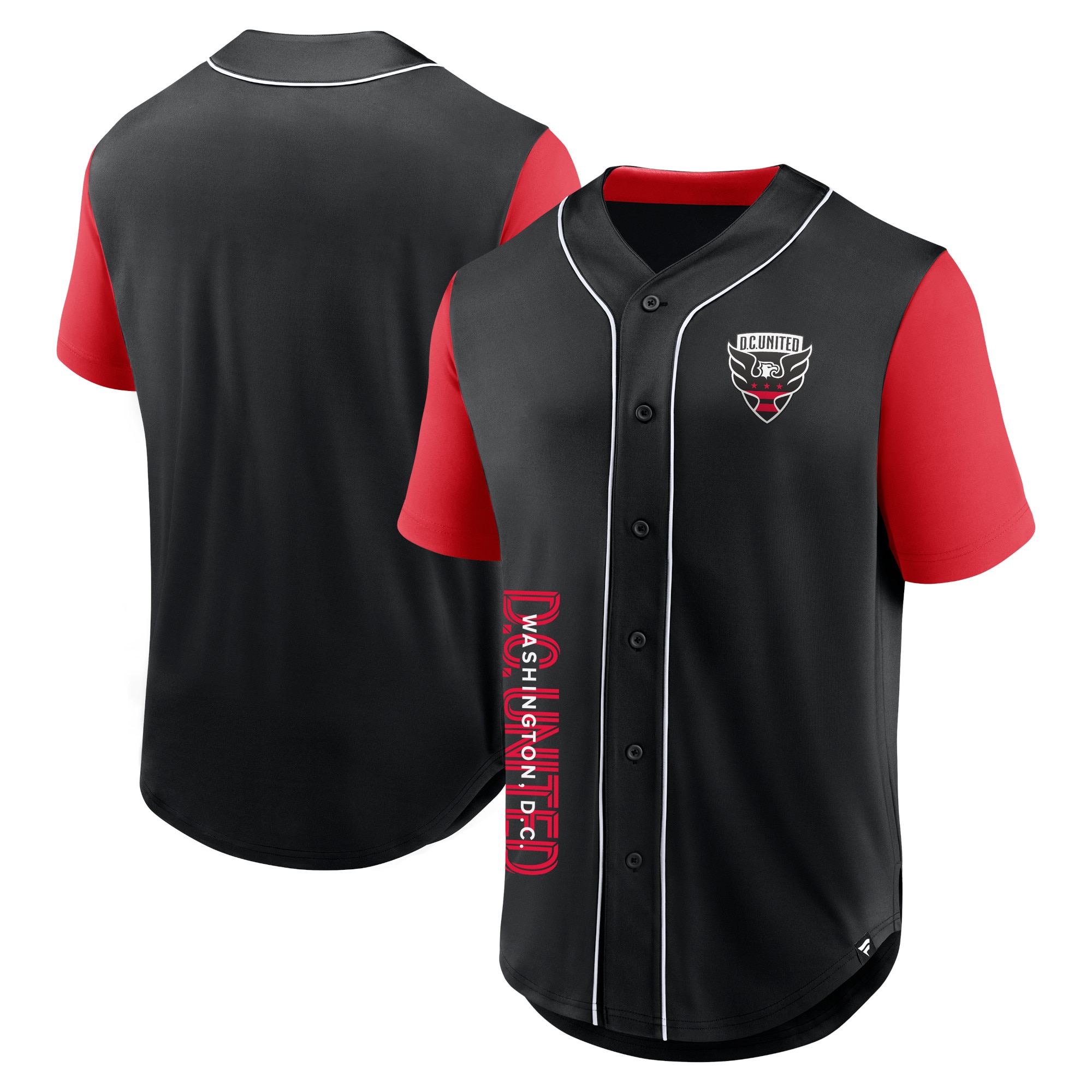 D.C. United Branded Balance Fashion Baseball Jersey – Black