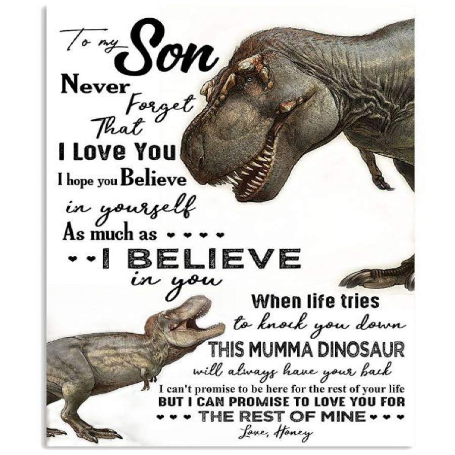 TO MY SON – T REX – MUMMA DINOSAUR Vertical Poster