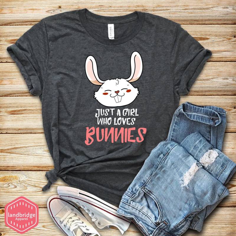 Crushtee Bunny Lover Gift, Just A Girl Who Loves Bunnies Shirt, Pet Bunny, Cute Bunny T shirt, Bunny Owner Tee, Tank Top, Hoodie, Sweatshirt Long Sleeve Hoodie