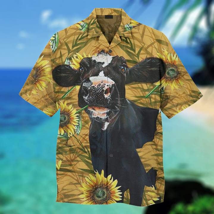 Dairy Cow Sunflower Hawaii Shirt Unisex Adult Ha83872