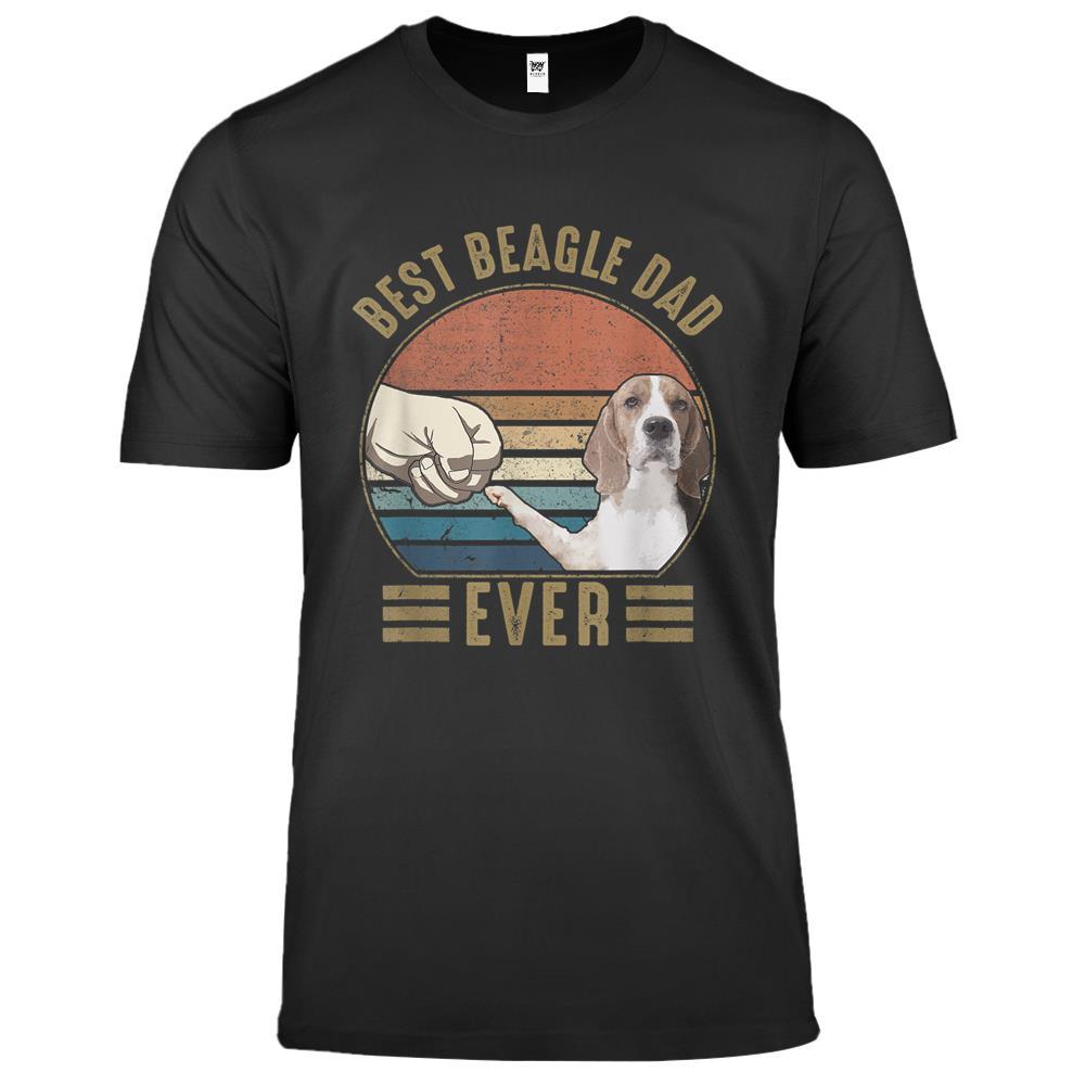 Best Beagle Dad Ever Retro Vintage Beagle Fathers Day Premium T Shirts