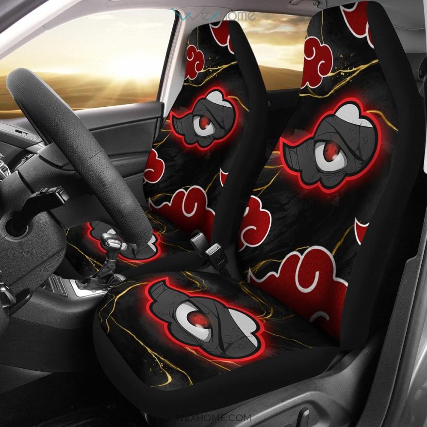 Naruto Anime Car Seat Covers | Obito Sharingan In Akatsuki Clouds Seat Covers