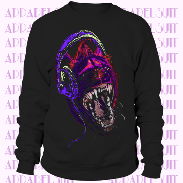 Wild Animal Headset Music Sweatshirt