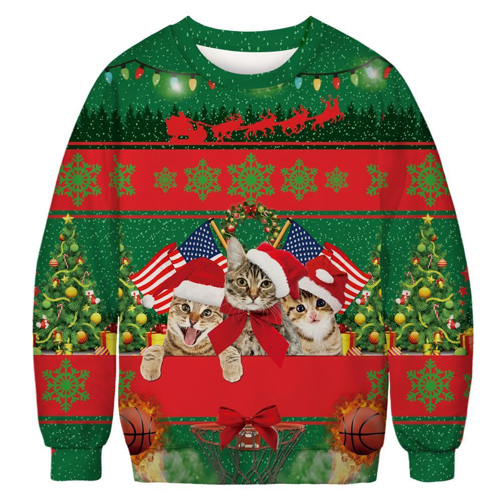 Funny Cat Ugly Christmas Sweater | For Men & Women | Adult | Us6219