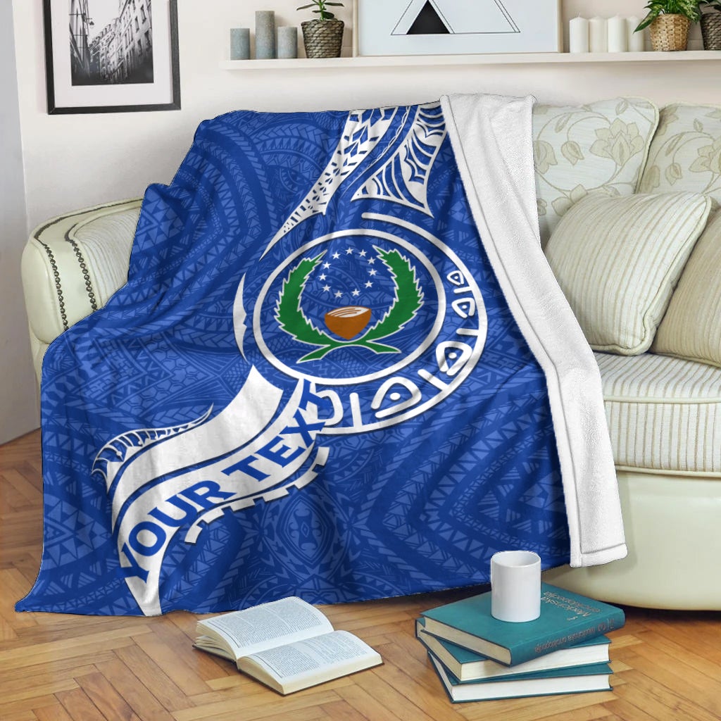 (Custom Personalised) Pohnpei Blanket – Micronesia Pride Blue – Lt12